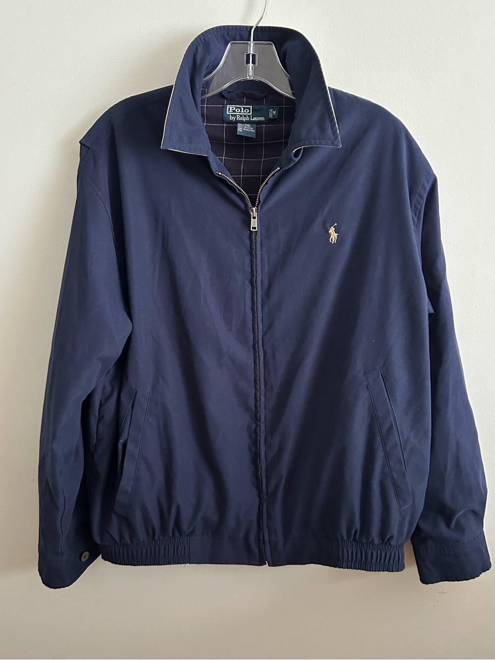 Polo by Ralph Lauren Navy Blue Harrington Bi-Swing Jacket Size Medium